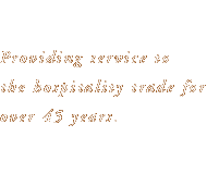 Providing service to the hospitaly trade for over 45 years.
